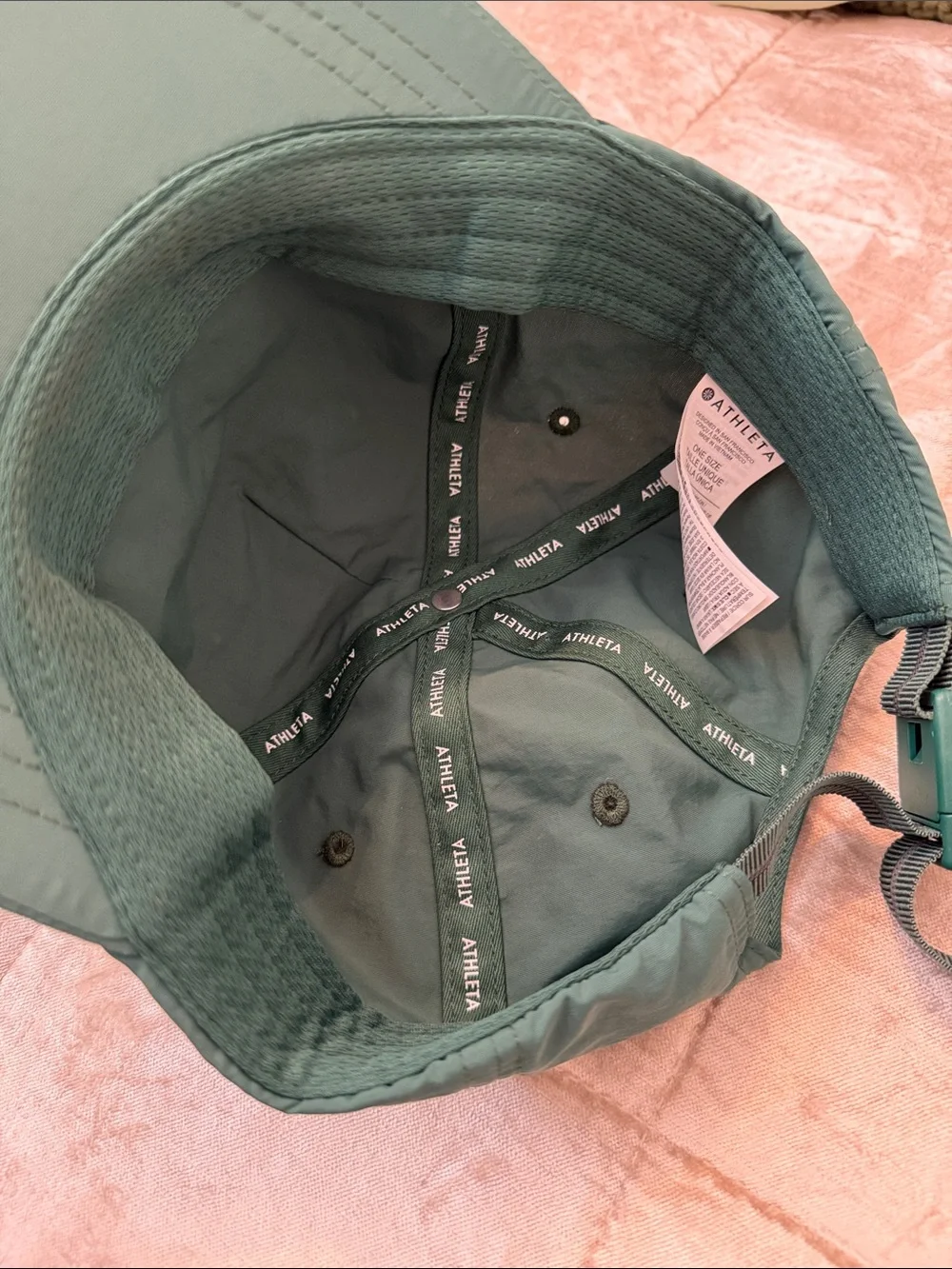 Athleta Teal Script Logo Baseball Cap